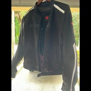 Dainese Air Frame Black w/ White Trim Motorcycle Jacket w/ FULL ARMOR